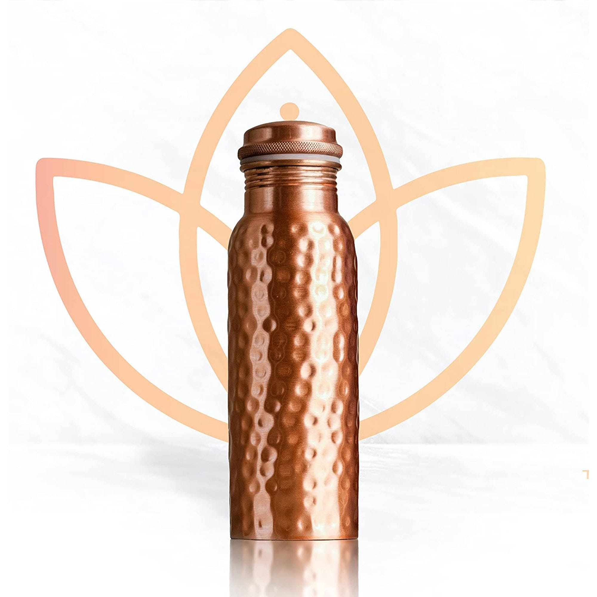 Ayurveda Healing Good For Health Hammered Copper Bottle Drink More Water Bottle 